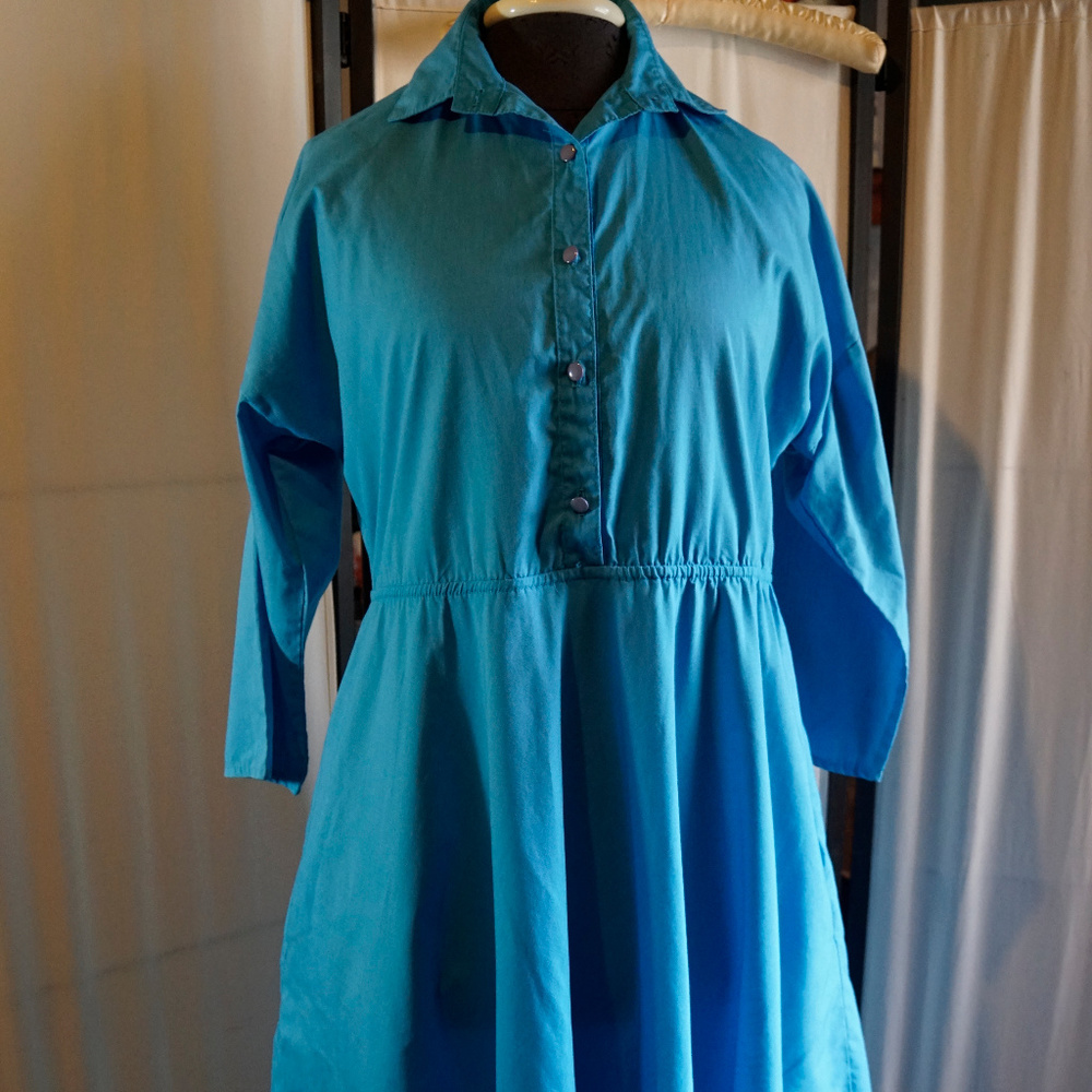 Vtg 80s The American Shirt Dress Rockabilly pinup